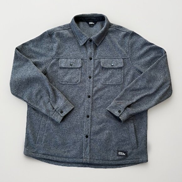 Eddie Bauer Fleece Shirt Jacket Fall Layering Gray Button Up Men's Size XL - Picture 1 of 6